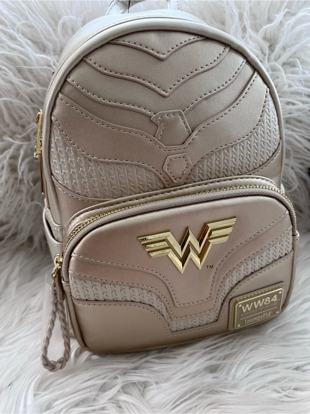 Loungefly WW84 Mini Backpack in Metallic Rose Gold